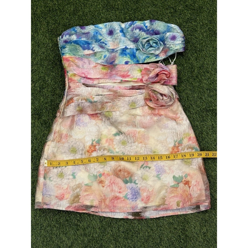 Lena Carson Party Dress Large Watercolor Floral Cut Out Avant Garde Art To Wear - Picture 13 of 13